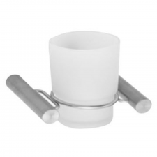 Stunning slimline brushed glass tumbler holder - s/s